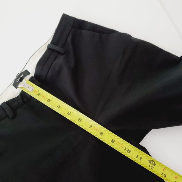 Theory Pants Straight Leg Ankle Cotton Trousers Career Classic Black 2 - Picture 12 of 12